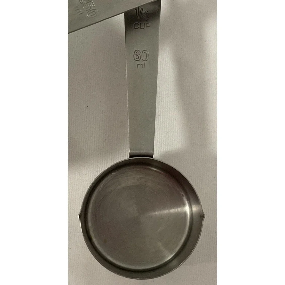 Stainless Steel Measuring Cups Set Of Four 1/4 1/3 1/2 1 Heavy Weight Unbranded